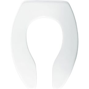 BEMIS 1655SSCT 047 مقعد مرحاض أمامي مفتوح تجاريًا شديد التحمل بدون غطاء ومفصلات ذاتية الاستدامة من الفولاذ المقاوم للصدأ، ممدود، بلاستيك، أسود in Kuwait