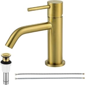 Tall Bathroom Faucet Single Handle Vessel Sink Faucet One Hole Bowl Basin Mixer with Water Supply Lines, Matte Black