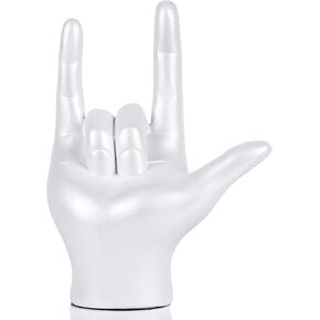 Black Decor, Black Gesture Statues and Sculptures, Resin Gesture Hand Sculpture Finger Statues Classic Home Decor, Home Shelf Desk Decor Gifts for Familys & Friends - Victory