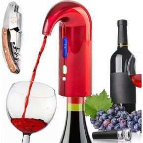 Electric Wine Aerator Pourer, Portable One-Touch Wine Decanter and Wine Dispenser Pump for Red and White Wine Multi-Smart Automatic Wine Oxidizer Dispenser USB Rechargeable Spout Pourer