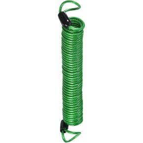 Disc Lock Security Steel Cable - Plastic Coated Spring Reminder Wire Anti-Theft Rope, Apply to Outdoors Protection (2.5mmx1.5m, Black)