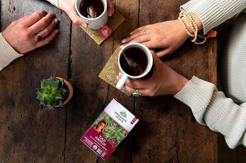 شاي الأعشاب الهندي تولسي الحلو الوردي - تخفيف التوتر والسحر، دعم المناعة، أدابتوجين، نباتي، خالي من الغلوتين، عضوي معتمد من وزارة الزراعة الأمريكية، غير معدّل وراثيًا، خالي من الكافيين - 18 كيس منقوع، عبوة واحدة in Kuwait