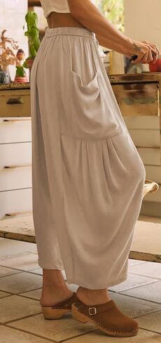 Women's Wide Leg Palazzo Harem Yoga Pants Casual Loose Beach Pilates Lounge Trousers with Pockets in Saudi Arabia
