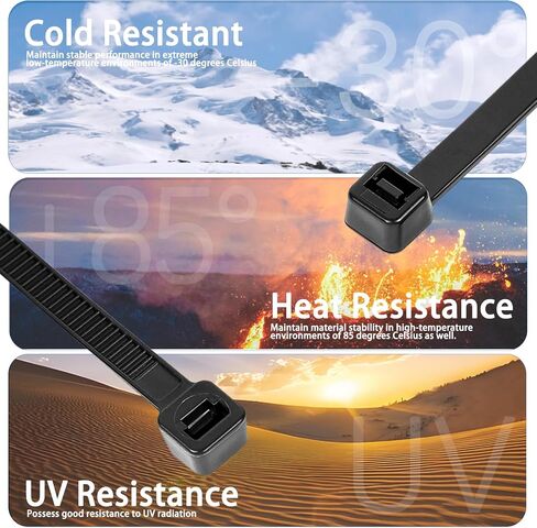 Zip Ties,800 Pack,Assorted Sizes 12+10+8+6+4 Inch,Black Self-Locking Nylon Cable Ties,Comprehensive Size for Indoor Outdoor Use,Perfect for Home,Office,Garden,and Workshop.UV Resistant in Saudi Arabia