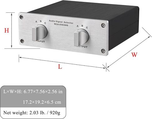 3 to 3 RCA Audio Source Signal Switch Box Manual Passive Audio Splitter 3 in 3 Out L/R Channel Stereo Lossless Selector Silver Plated Shielded Cable (RCA 0303) in Saudi Arabia