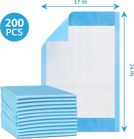 Disposable Underpads 17'' x 24'' (100-Count) Incontinence Pads, Bed Covers, Puppy Training | Thick, Super Absorbent Protection for Kids, Adults, Elderly | Liquid, Urine, Accidents in Saudi Arabia