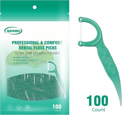 Professional Dental Floss Picks, 100/300/600 Counts bag packing, Ultra Thin Flate thread, Mint flavor, High Strength Low Friction, Not easy break... in Saudi Arabia