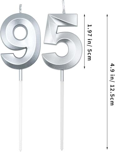 شموع عيد الميلاد 95 و59 من الشمبانيا الذهبية للكعك، رقم 95 59 شمعة كعكة كب كيك لتزيين حفلات أعياد الميلاد in Kuwait