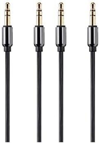 Monoprice Auxiliary Audio Cable - 3.5mm TRS, Gold Plated, 6 Feet, Black - Onyx Series in Saudi Arabia
