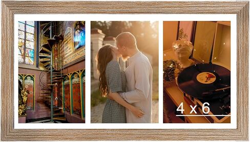 إطار صورة مجمعة مقاس 8 × 16 مع حصيرة، عرض 3 قطع صور مقاس 4 × 6 أو صورة مقاس 8 × 16، ثلاثة إطارات صور مفتوحة مقاس 4 × 6 للتعليق على الحائط أو سطح الطاولة، إطار صور ثلاثي خفيف الوزن مقاس 4 × 6، أسود in Kuwait