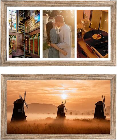 إطار صورة مجمعة مقاس 8 × 16 مع حصيرة، عرض 3 قطع صور مقاس 4 × 6 أو صورة مقاس 8 × 16، ثلاثة إطارات صور مفتوحة مقاس 4 × 6 للتعليق على الحائط أو سطح الطاولة، إطار صور ثلاثي خفيف الوزن مقاس 4 × 6، أسود in Kuwait