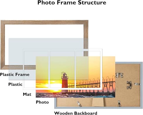 إطار صورة مجمعة مقاس 8 × 16 مع حصيرة، عرض 3 قطع صور مقاس 4 × 6 أو صورة مقاس 8 × 16، ثلاثة إطارات صور مفتوحة مقاس 4 × 6 للتعليق على الحائط أو سطح الطاولة، إطار صور ثلاثي خفيف الوزن مقاس 4 × 6، أسود in Kuwait