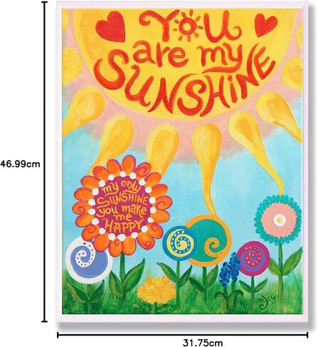 لوحة فنية جدارية من القماش من Stupell Home Décor You are My Sunshine، مقاس 16 × 20، متعددة الألوان in Saudi Arabia