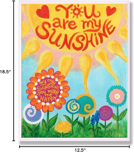 لوحة فنية جدارية من القماش من Stupell Home Décor You are My Sunshine، مقاس 16 × 20، متعددة الألوان in Saudi Arabia