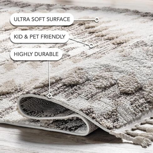 سجادة NuLOOM Adelade Southwestern 2x8 عداء أشعث لغرفة المعيشة وغرفة النوم وغرفة الطعام والحضانة ومدخل المدخل والمطبخ، بيج/عاجي in Saudi Arabia