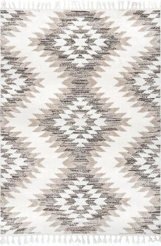 سجادة NuLOOM Adelade Southwestern 2x8 عداء أشعث لغرفة المعيشة وغرفة النوم وغرفة الطعام والحضانة ومدخل المدخل والمطبخ، بيج/عاجي in Saudi Arabia