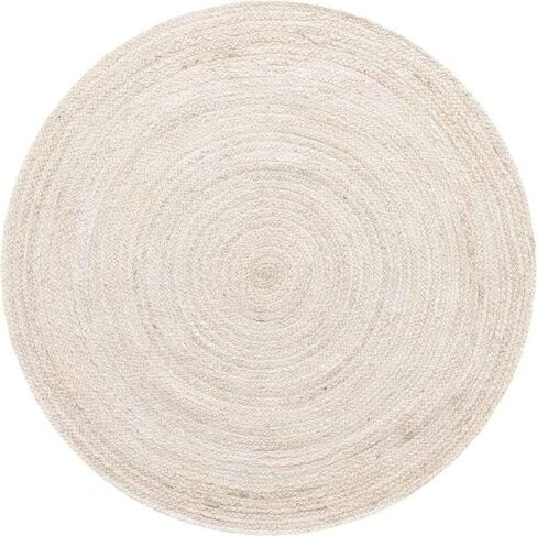 Handmade Natural Fiber Round Collection 2' Round Natural Handmade Boho Charm Farmhouse Jute Area Rug (Black) in Saudi Arabia