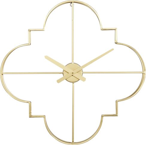CosmoLiving by Cosmopolitan Metal Open Frame Quatrefoil Wall Clock, 24" x 3" x 24", Black in Saudi Arabia