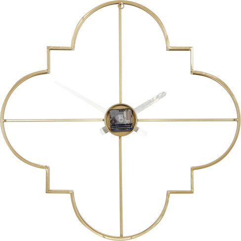 CosmoLiving by Cosmopolitan Metal Open Frame Quatrefoil Wall Clock, 24" x 3" x 24", Black in Saudi Arabia