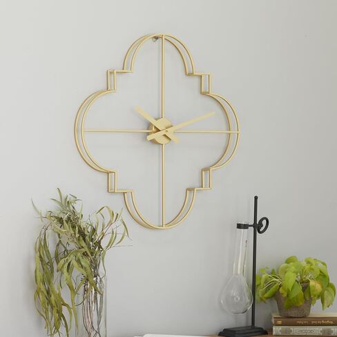 CosmoLiving by Cosmopolitan Metal Open Frame Quatrefoil Wall Clock, 24" x 3" x 24", Black in Saudi Arabia