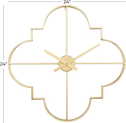 CosmoLiving by Cosmopolitan Metal Open Frame Quatrefoil Wall Clock, 24" x 3" x 24", Black in Saudi Arabia
