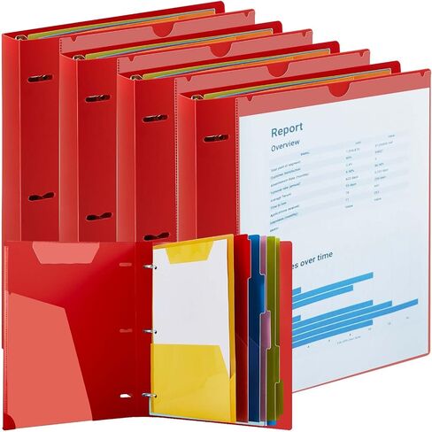 Jetec 4 Pack Project Organizer Binder Include 24 Subject Divider with Tabs and 8 Plastic Binder Pocket 1 Inch 3 Ring Binder Notebook for School Office Supplies(Black) in Saudi Arabia