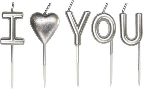 Heart Shape Birthday Candle Set, I Love You Theme, Party Decoration for Cake and Cupcake, Golden in Saudi Arabia