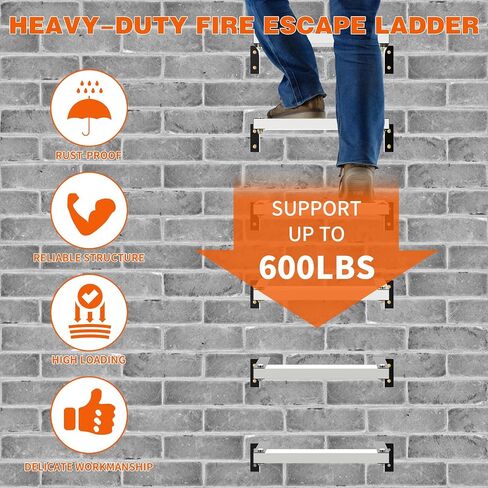 Window Well Egress Ladder, Adjustable Fire Emergency Escape Ladder for Home Safety, Heavy-Duty Wall Mounted Ladder, Window Basement Egress Ladder(5PCS, 600LBs Loading) in Saudi Arabia