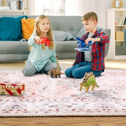 Hallway Runner Rug Vintage Floral Distressed Washable Runner Rug Entryway Area Rug Non-Slip Retro Medallion Floor Carpet Indoor Entrance Rug for Living Room Kitchen, Black/Grey, 2' x 6' in Saudi Arabia