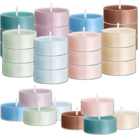 24 Pack Colored Scented Tealight Candles Bulk Small Mini Fragrance Tea Lights in Clear Cups Colored Tea Warmer Candles Aromatherapy Relaxing Mini Candles (Fall Color) in Saudi Arabia
