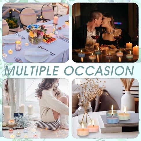 24 Pack Colored Scented Tealight Candles Bulk Small Mini Fragrance Tea Lights in Clear Cups Colored Tea Warmer Candles Aromatherapy Relaxing Mini Candles (Fall Color) in Saudi Arabia
