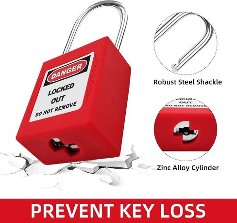 Lockout Tagout Locks Set-10pcs Red Loto Locks,Lockout Locks Keyed Different, OSHA Compliant Lock Out Tag Out Padlocks,Safety Padlocks for Electrical Lockout Tag Out Kit,2 Keys Per Lock in Saudi Arabia