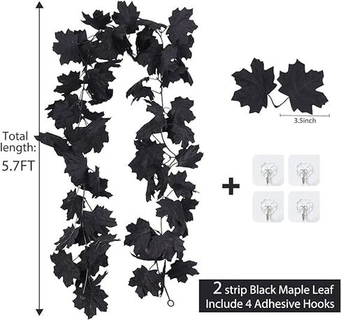 2 Pcs Fall Garland Maple Leaf,5.8Ft/Pieces Artificial Autumn Hanging Vine Plants Thanksgiving Decor for Home Christmas Halloween Décor Wedding Fireplace Party in Saudi Arabia