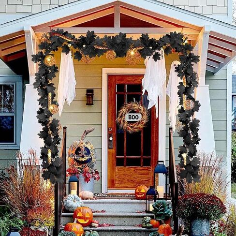 2 Pcs Fall Garland Maple Leaf,5.8Ft/Pieces Artificial Autumn Hanging Vine Plants Thanksgiving Decor for Home Christmas Halloween Décor Wedding Fireplace Party in Saudi Arabia