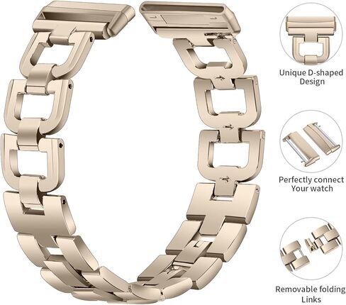 JOYOZY متوافق مع Fitbit Sense وVersa 3 Bands للنساء، ملحقات بديلة من الفولاذ المقاوم للصدأ Fitbit Sense/Versa 3 Band in Kuwait