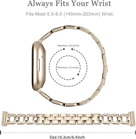 JOYOZY متوافق مع Fitbit Sense وVersa 3 Bands للنساء، ملحقات بديلة من الفولاذ المقاوم للصدأ Fitbit Sense/Versa 3 Band in Kuwait