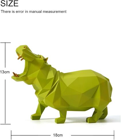 HAUCOZE Hippo Statue Sculpture Modern Decor Home Gifts Animal Figurine Table Centerpiece Crafts Polyresin Arts Blue 7.1inch in Saudi Arabia