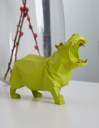 HAUCOZE Hippo Statue Sculpture Modern Decor Home Gifts Animal Figurine Table Centerpiece Crafts Polyresin Arts Blue 7.1inch in Saudi Arabia
