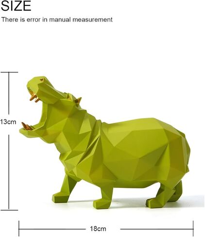 HAUCOZE Hippo Statue Sculpture Modern Decor Home Gifts Animal Figurine Table Centerpiece Crafts Polyresin Arts Blue 7.1inch in Saudi Arabia