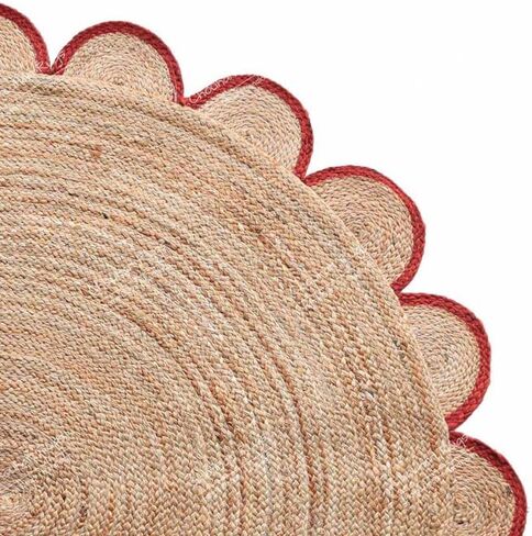 4x4, 5x5, 6x6,feet Natural Jute Scallop Round Rug, Floor Scalloped Edge Rug Braided Boho Eco Large Circular Handmade Area Rugs in Saudi Arabia