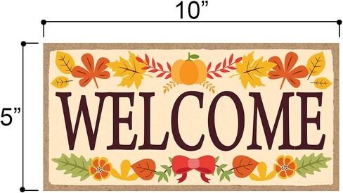 Honey Dew Gifts, Hello Fall, Leopard Print Autumn and Fall Signs Decor, Decorative Animal Prints Wood Hanging Thanksgiving Sign, 5 Inch by 10 Inch, 76340 in Saudi Arabia