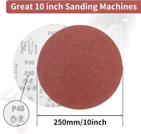 Senmai Tools 30 Pack 12-Inch Sanding Discs, 303mm Round NO-Hole Hook and Loop Sandpaper for Floor Orbital Sander 6 x 40 60 80 120 180 grit Sanding Grinder Polishing Accessories in Saudi Arabia