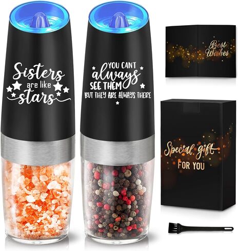 House Warming Gifts New Home, Housewarming Gifts for New House, Best Housewarming Gifts 2024, Automatic Gravity Electric Salt and Pepper Grinder Set of 2, Battery Operated with LED Light in Saudi Arabia