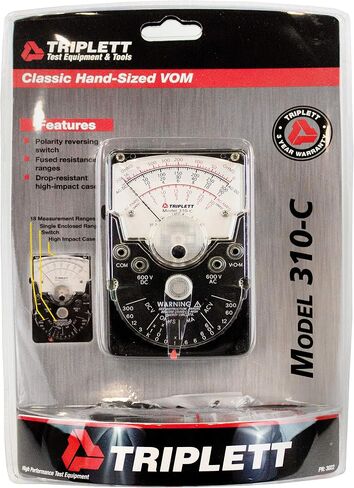 Triplett 3018 Model 310 Hand-Sized Analog Multimeter - AC/DC Voltage, DC Current, Resistance, White in Saudi Arabia