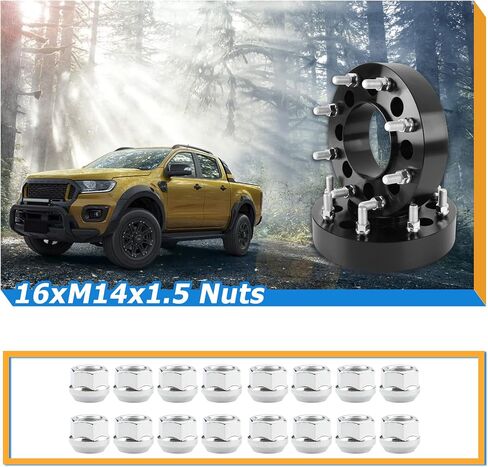 YIZBAP 2PCS 8x6.5 to 8x170 Wheel Adapters for 1999-2010 Silverado Sierra 2500 3500 HD 2014-2023 RAM 2500 3500, 1.5 inch 8x165.1mm to 8x170mm Wheel Adapters 126.15mm Hub Bore with 14x1.5 Thread Pitch. in Kuwait