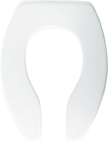 BEMIS 1655SSCT 047 Commercial Extra Heavy Duty Open Front Toilet Seat without Cover and Stainless Steel Self-Sustaining Hinges, ELONGATED, Plastic, Black in Saudi Arabia