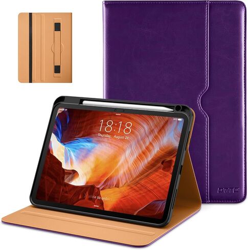 حافظة DTTO لجهاز iPad Pro مقاس 11 بوصة (M4) 2024، غطاء حامل قابل للطي من الجلد الفاخر مع حامل أقلام - تنبيه/غفو تلقائي وزوايا رؤية متعددة، بني in Kuwait