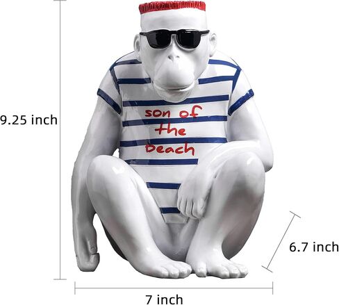 تمثال مكتب تذكاري رائع لطريق غوريلا 66 من روك آند رول بار ديكور المنزل والمكتب تمثال بوليريسين (أسود) in Kuwait