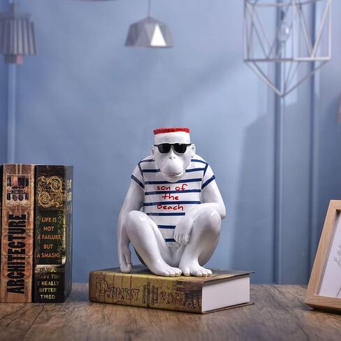 تمثال مكتب تذكاري رائع لطريق غوريلا 66 من روك آند رول بار ديكور المنزل والمكتب تمثال بوليريسين (أسود) in Kuwait