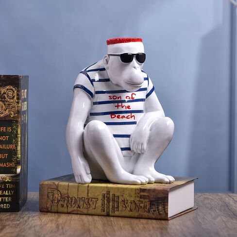 تمثال مكتب تذكاري رائع لطريق غوريلا 66 من روك آند رول بار ديكور المنزل والمكتب تمثال بوليريسين (أسود) in Kuwait